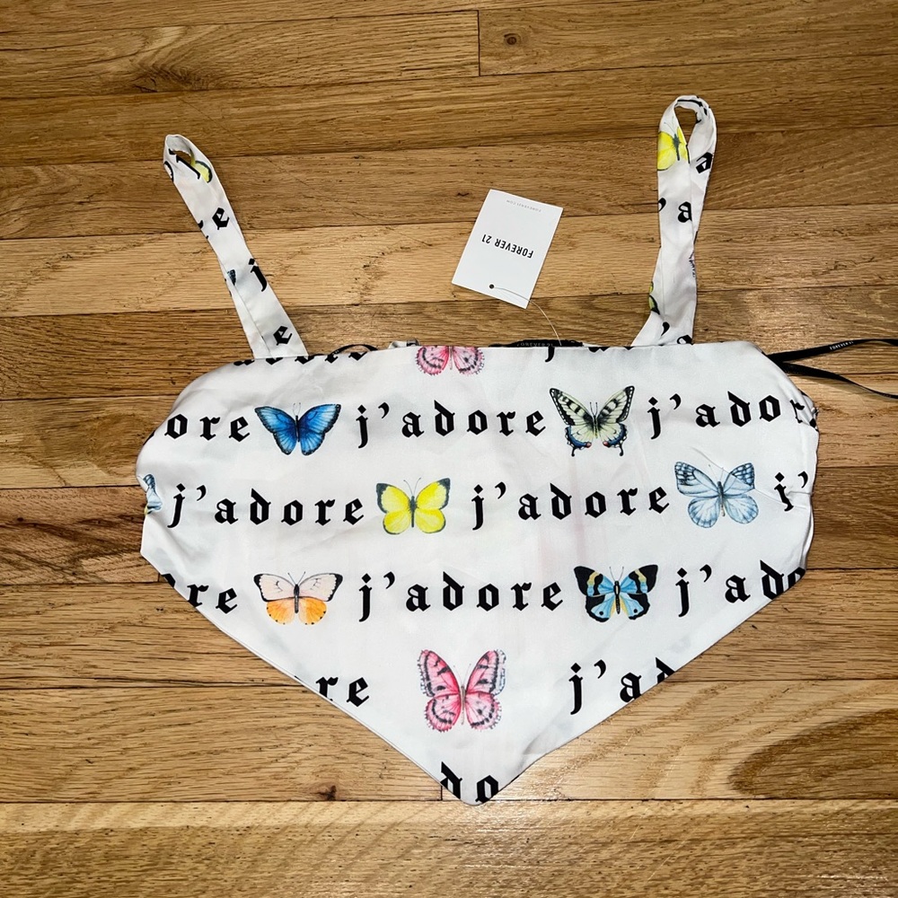 Cute Forever 21 J’adore Top With Tie In The Back